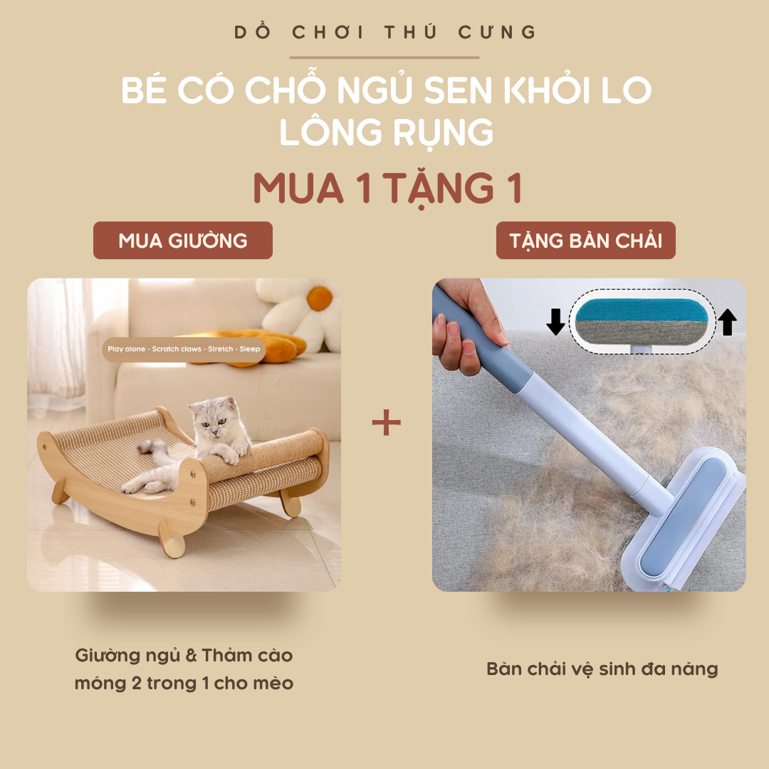 Giường Gỗ Cho Mèo Đa Năng – Chắc Chắn, Bền Bỉ