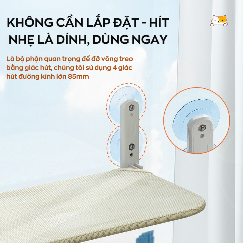 Giường Treo Cửa Sổ Cho Mèo – Không Gian Riêng Trên Cao