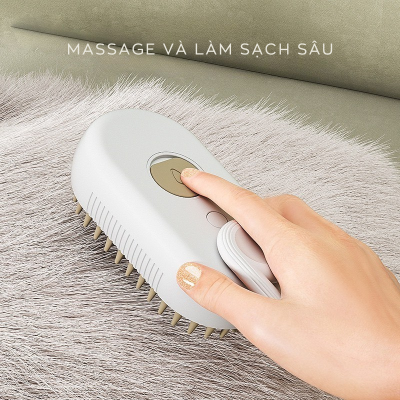 Lược Chải Lông Mèo Hơi Nước 3 Trong 1 – Chải Chuốt & Massage