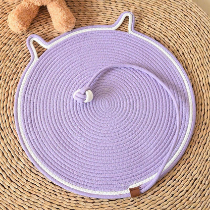 Thảm Nằm Cotton Cho Mèo – Kèm Bóng Đồ Chơi & Bề Mặt Cào Móng