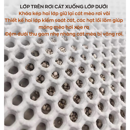 Thảm Lót Cát Cho Mèo Hai Lớp - Chống Trượt, Chống Thấm Nước & Bền Bỉ
