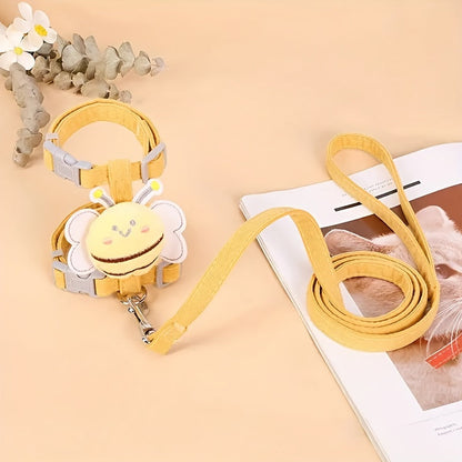 Dây Dắt Thú Cưng Đi Dạo Họa Tiết Hình Con Ong Siêu Dễ Thương - Sành Điệu, Êm Ái, An Toàn Mọi Hành Trình