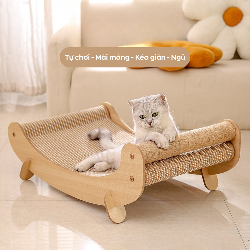 Giường Gỗ Cho Mèo Đa Năng – Chắc Chắn, Bền Bỉ