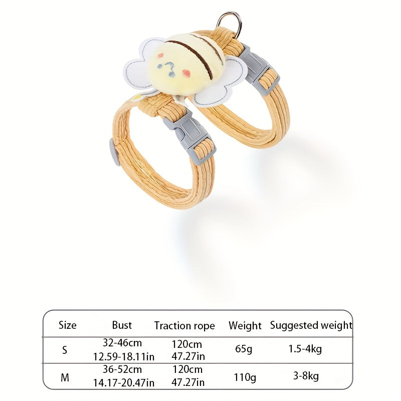 Dây Dắt Thú Cưng Đi Dạo Họa Tiết Hình Con Ong Siêu Dễ Thương - Sành Điệu, Êm Ái, An Toàn Mọi Hành Trình